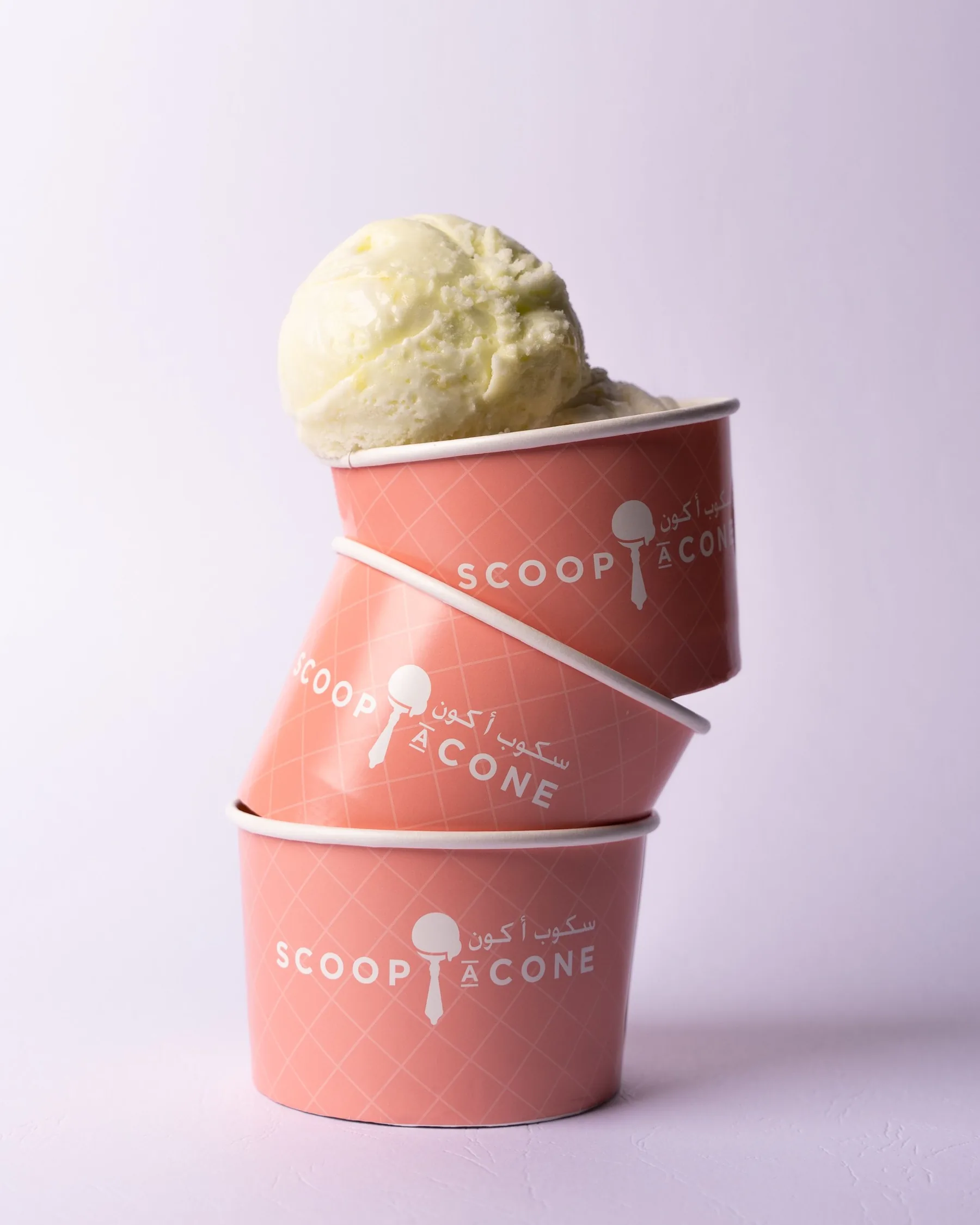 Pistachio gelato served in cups