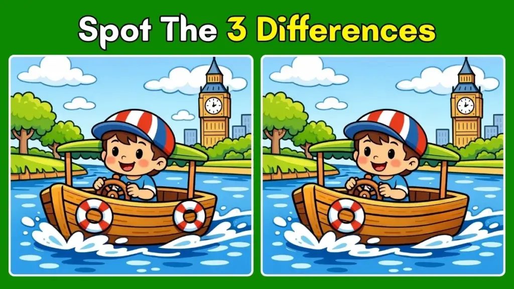 Current image: Spot The 3 Differences in This Boy Driving Boat Image